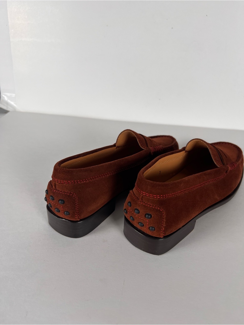 TOD'S Suede Driving Loafers Rust Brown Slip-On Shoes Women's 7 - Picture 8 of 12